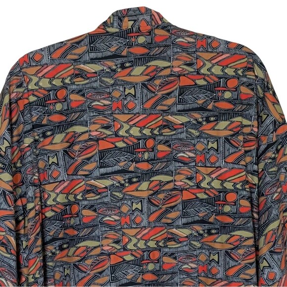 Vintage Nordstrom 100% cotton robe OSFM kimono art to wear geometric mod men's - Picture 9 of 12